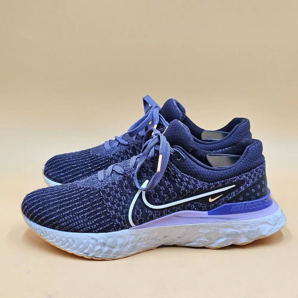 Nike React Infinity Run Flyknit 3 Womens Shoes Style DD3024 Purple/White Sz 10